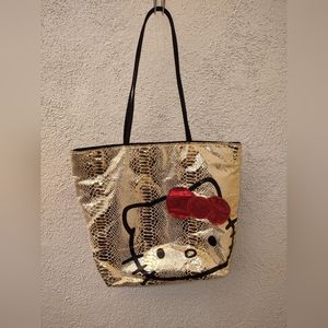 Hello Kitty Gold Metallic Purse Shoulder Bag Any Occasion Anime Cosplay